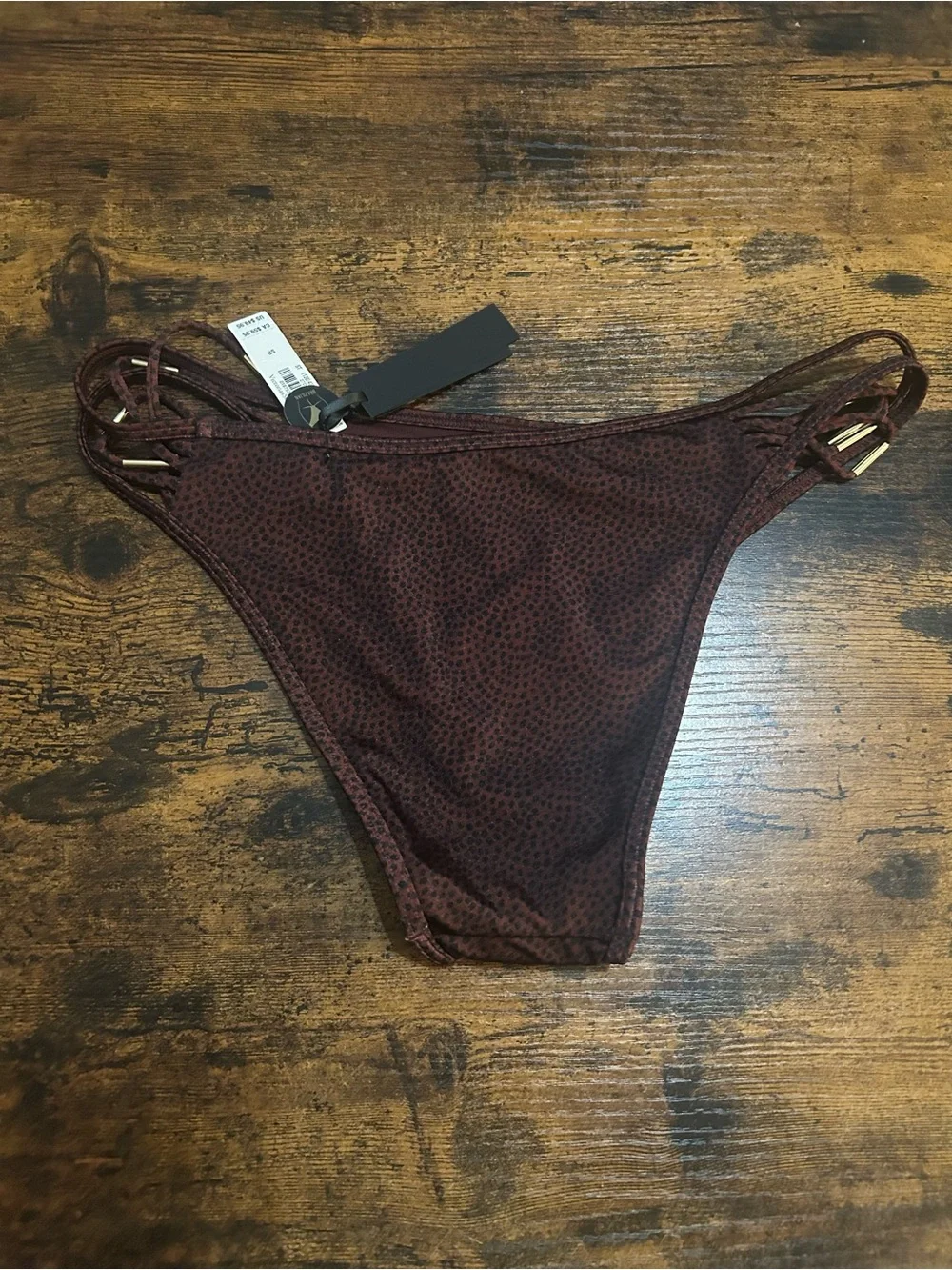 Victoria's Secret Maroon Textured Bikini Bottom